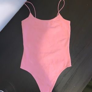 Aritzia pink tank bodysuit